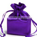 Fashion Custom Gift Drawstring Satin Bag Purple
