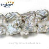 18-20mm Largest Huge Big Size Genuine Irregular Baroque Nucleated Natural Pearl Beads Wholesale thumbnail-1
