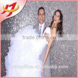 Sparkly Glamorous Silver Sequin Backdrop Background For Wedding/Birthday Evening Party Decoration thumbnail-2