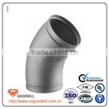 Stainless Steel Grooved 45 degree elbow