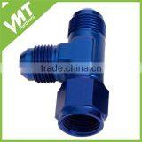 6AN Tee Fitting With Female Swivel on the Run Blue or Black or Silver thumbnail-2