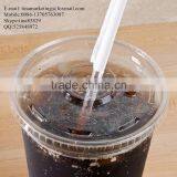 Custom Disposable Clear Plastic Cold Drink Cup Lid With Straw Slot for 16,20 and 24oz Cup thumbnail-1