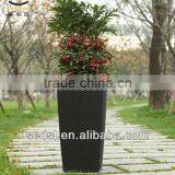 Modern Style Tall Square Rattan Flower Pots