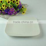 Whole Bulk Cheap White Square Ceramic Dinner Plate for Home Use thumbnail-1