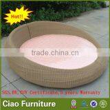 Bedroom Wicker Furniture Sofa Bed Rattan KD Big Round Bed thumbnail-3