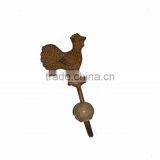 Metal Decorative HEN Hook With Ceramic Knobs, Home Decoration Hook, Metal Wall Art Hooks, European Style Hook, Vintage Hooks thumbnail-1
