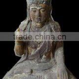 Archaize Do Old Hand Made Wooden Carving Sitting Indian thumbnail-1