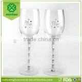 wedding party wine glass goblet with decal