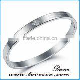 Wholesale New Style Woman Charm Bracelet Jewelry Silver Plated 316L Stainless Steel Gift Simple Design Bangles thumbnail-1