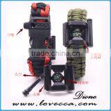 Popular Compass Whistle Buckle Multifunctional Paracord Survival Kit Bracelet With Bottle Opener thumbnail-1