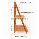 Popular Garden 3-tier Bamboo Plant Stand Flower Shelf for Outdoor Display thumbnail-5