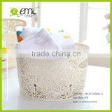 High Quality Plastic Storage Basket Lace Hollow Laundry Basket PP Clean for Home thumbnail-4