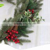 GNW CHGR-1607018 High Quality Tinsel Christmas Garland With Red Berry for Christmas Tree Decoration thumbnail-3