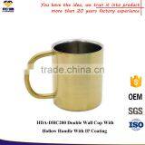 Custom Double Wall Gold Stainless Steel Cup thumbnail-1