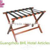 Pu Leather Straps Solid Wood Folding Luggage Rack thumbnail-1