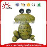 Polyresin Garden Frog Figurine With Flower Pot thumbnail-4