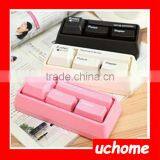 UCHOME Mini Novel PC Keyboard Design 4-in-1 Stationery Set Stapler & Punch thumbnail-1