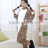 Flannel Cartoon Adult Animal Jumpsuit Animal Pajamas Jumpsuit Leopard Bear Design thumbnail-4