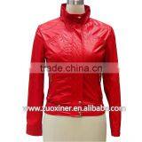Stand Collar Faux Leather Clothes ,light Leather Jacket for Lady thumbnail-1