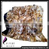 CX-D-83 Patchwork Silver Fox Fur Throw Fur Blanket thumbnail-1