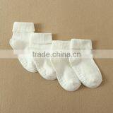 MOM AND BAB 2014 Baby Clothes Cotton Plain White Baby Socks thumbnail-1
