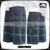 4-way Stretch Mens Shorts With a Side Pocket Grid Printed Wholesale Board Shorts thumbnail-1