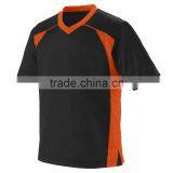Custom Wicking Soccer Shirt For Youth Raglan Sleeves V Neck Collar Custom Top 100% Polyester Wicking Knit Sport Tee thumbnail-3