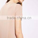 MGOO New Launched 100% Cotton Cross Straps V Neck Women T Shirts Plain Longline Loose Fit T-shirt thumbnail-5