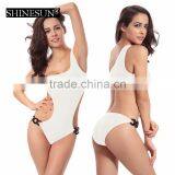 2017 4-color One-Shoulder Swimsuits One Piece Swimwear Unique Six-ring Adjustable Waist Swimsuit thumbnail-1