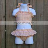 Summer Time Classical Pure Color Baby Girl's Swimsuit Two Piece Fashion Swimsuit thumbnail-3