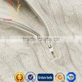 Men Cable Knit Zipper Cashmere Sweater thumbnail-3