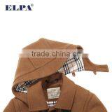 ELPA Tan Wool Long Slim Fit Winter Overcoat With Removable Cap for Boy thumbnail-6