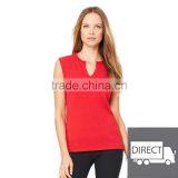 Bella+Canvas Women's Cotton Spandex Slit-V Raglan Tee - 95% Combed and Ring-spun Cotton 5% Spandex and Comes With Your Logo thumbnail-2