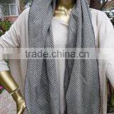Herringbone Scarf, Mens Scarf, Grey Herringbone Infinity Scarf ,winter Scarf, Cowl Scarf, Women Men Scarves, Accessory thumbnail-2