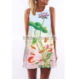 HOT Plus Size Slit Sleeveloose Irregular Mini Chiffon Dresses Women Summer Dress 2015 New Fashion thumbnail-4