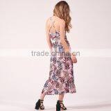 V-neck Thin Straps Jungle Printed Ruffled Hem Wraparound Maxi Dress thumbnail-3