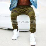 Mens Autumn,winter Military Green Jersey Wrinkled Knee Zipper Harem Trouser/pants thumbnail-2