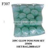 F306 25PC GLOW Pom Poms SET thumbnail-1