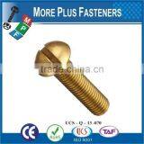 Made in Taiwan BSW Whitworth Slotted Round Head Machine Screw Brass BS450 thumbnail-2