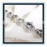 2016 Fashion Teardrop Rhinestone and White or Ivory Satin Ribbon Bridal Headband Yiwu Wholesale thumbnail-3
