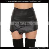 Women Fashion Asymmetrical Punk Rock Casual Party Clubwear Ladies Black Sexy Pu Leather Shorts thumbnail-1