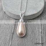 Mixed Color Metal Necklace Teardrop Pendant thumbnail-6