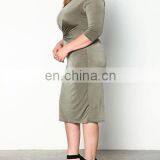 Fashion Xxxxl Womens Wrap Front Dress Silky Wholesale Plus Size Women Clothing thumbnail-3