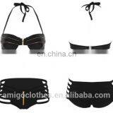 Triangle Women Sexy Halter Golden Line Bandage Swimwears thumbnail-6