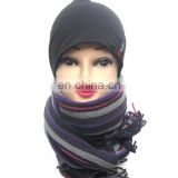 womens bandelet promotional knitted scarf neck warmer plain color warm muffler winter neckerchief 100% acrylic shawl for ladies