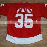 Customized #35 Red Hockey Jersey 100% Polyester thumbnail-1