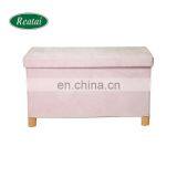 Custom Large Living Room Furniture Velvet Folding Storage Stool Bench Ottoman