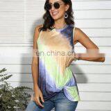 2020 New European and American Women's Gradient Color Explosion Printed Sleeveless Vest T-shirt Tops Women thumbnail-3