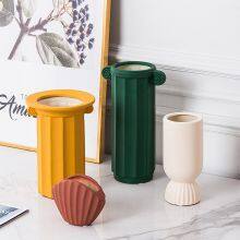 Roman Innovative Nordic Orange Red Ceramic Vase Floral Organ Style Design , Art Decoration Wholesale thumbnail-3