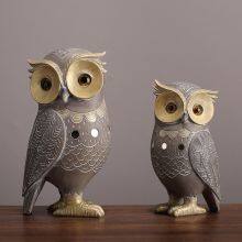 American Style Classic Resin Craft Owl Table Decoration Father And Son Animal Figures Ornaments For Home Decor thumbnail-2
